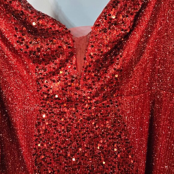 UNITHORSE Formal Long Sleeve Gown Evening Dress Sequins Size 22 (HG) - Picture 3 of 13